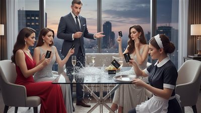 الملياردير أدى اربع ستات كروت بلاك عشان يختبرهم