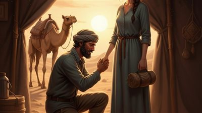 هناك رجل متزوج حديثا يعمل في الصحراء